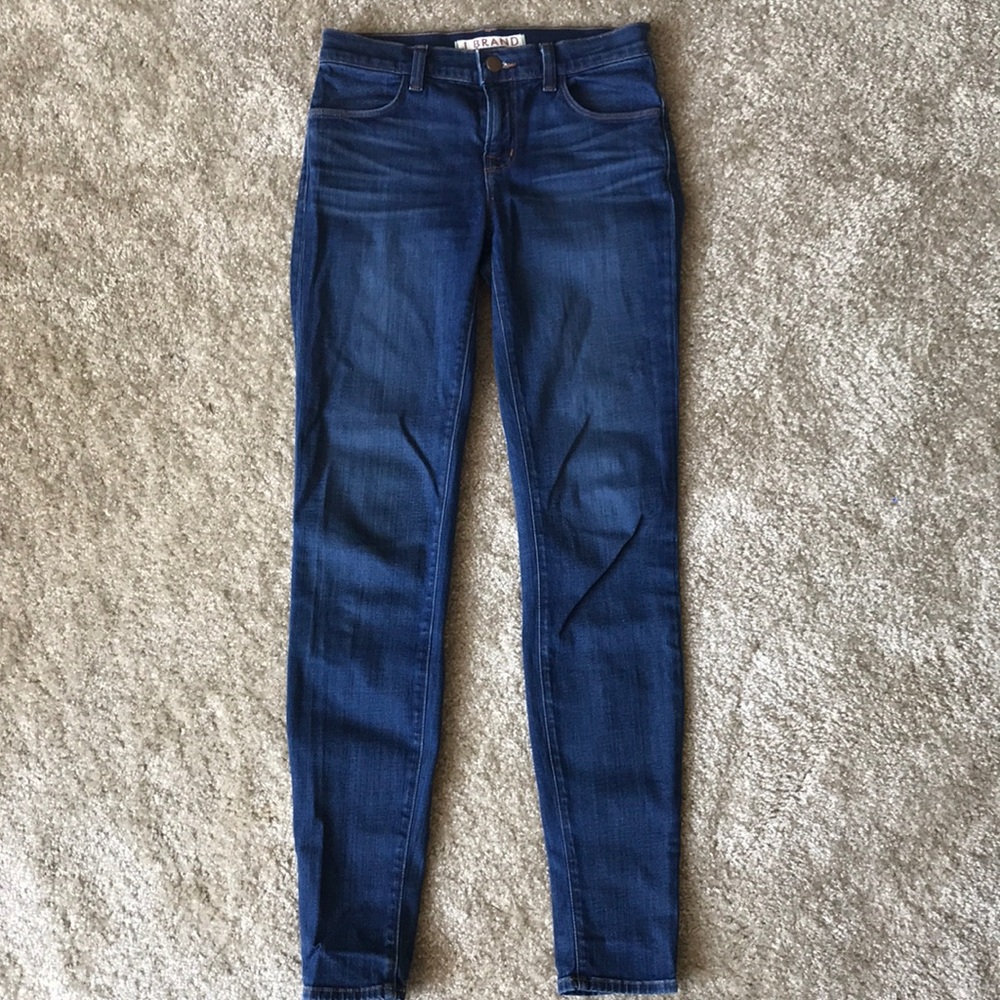 J Brand Classic Blue Denim Skinny Jeans Mid-rise